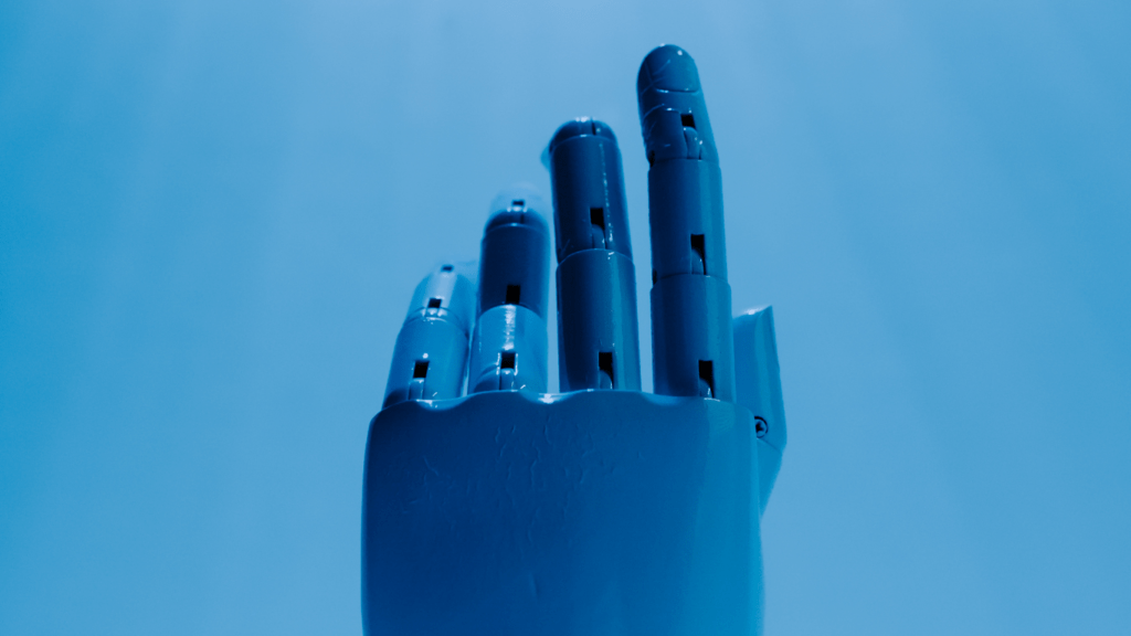 a hand of an ai robot