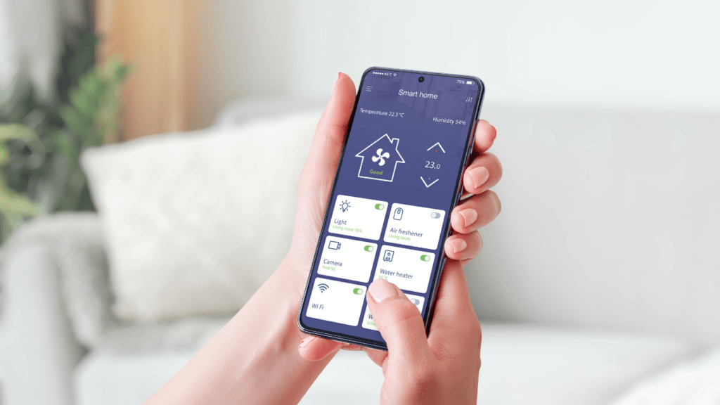 a smart home application in a cellphone