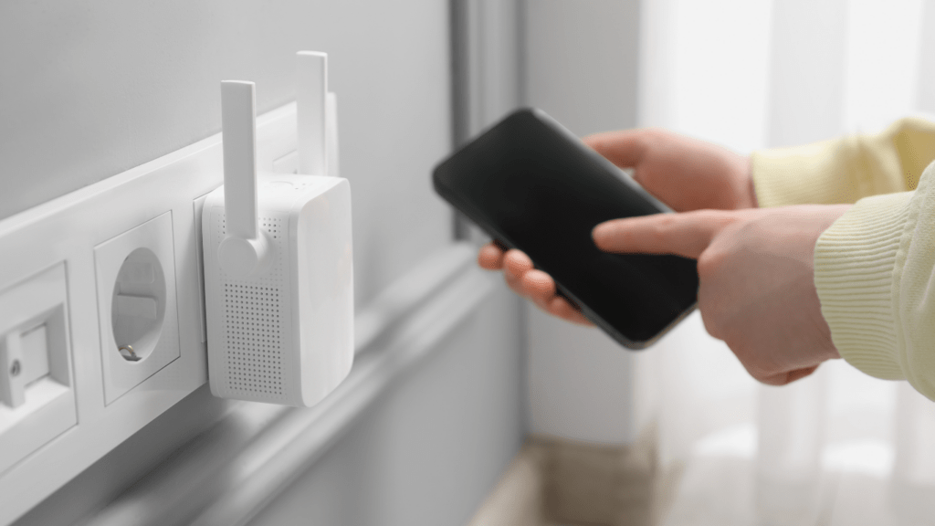 a man connecting his device to a internet