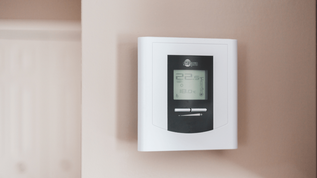 a thermostat installed in a wall