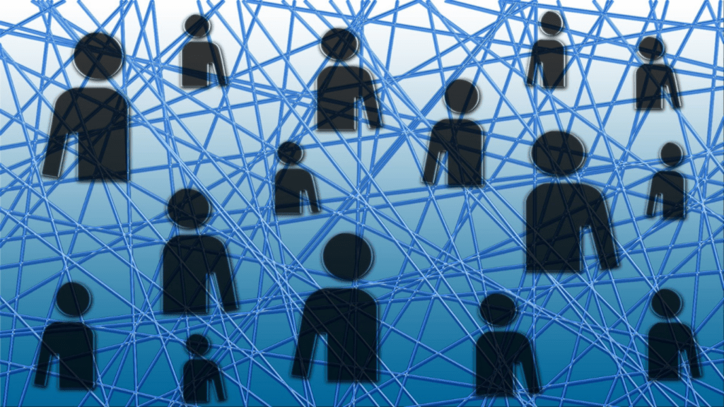 a group of people showing proper network