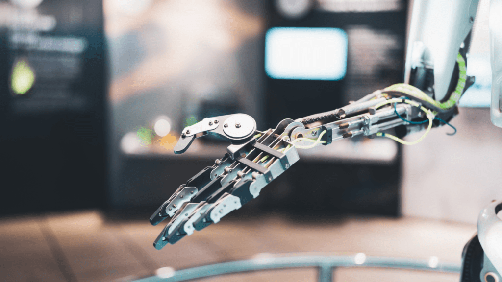 a hand of an ai robot 