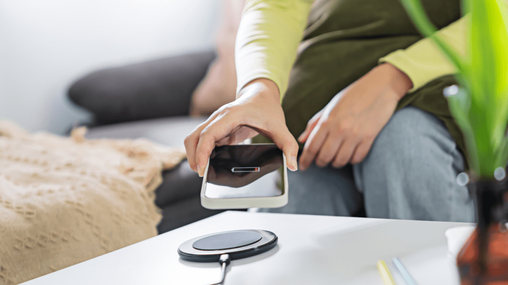 a man using a smart home equipment at home