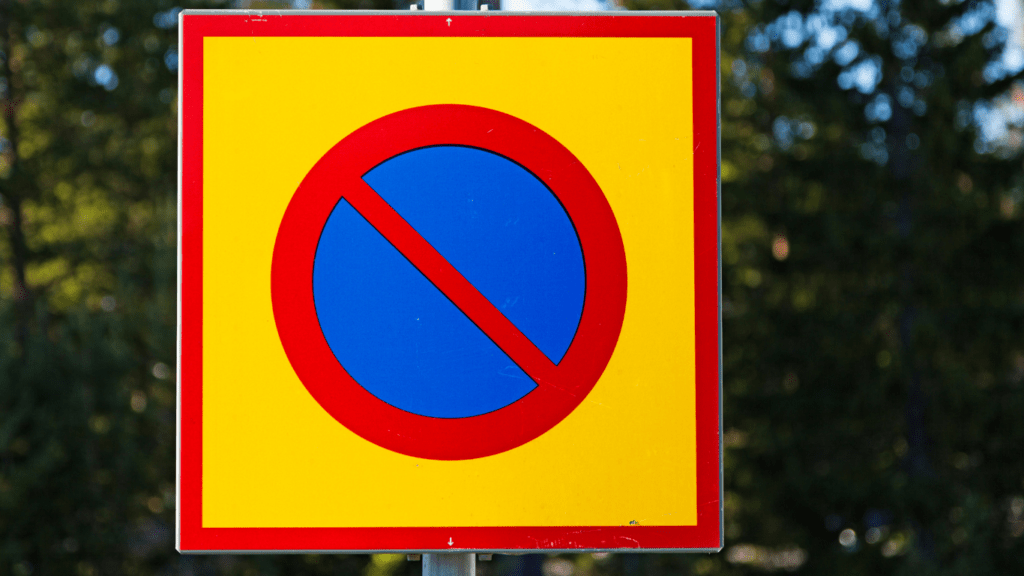 a signage showing restriction 