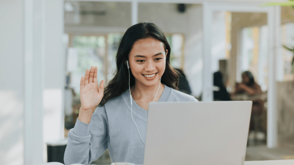 a woman having a remote work using laptop